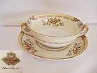 Meito Diana Hand Painted Porcelain Cream Soup Bowl and Saucer