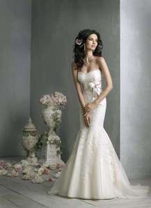 Stock Lace+Satin Mermaid Bridal Wedding Dress Prom Gown Ball Size 6 8 