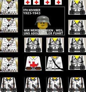 Lego WW2 German Soldier Decals battle of the bulge  