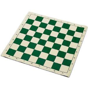  Marions Roll Up Value Vinyl Chess Board   Green & Cream 