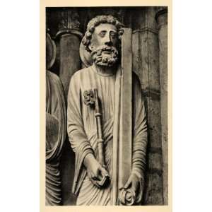  1937 Saint Peter Skeleton Key Sculpture Chartres Gothic 