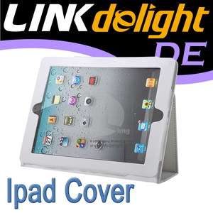 White PU Leather Case Smart Notebook Cover For Apple iPad 2 W EP06 