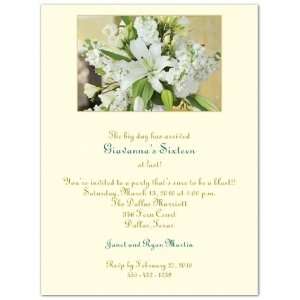  White Floral Sweet 16 Invitations