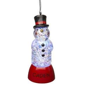  Personalized Color Changing Lighted Snowman Ornament Caden 