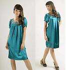 NWT Cute Bead Teal Bejeweled Satin Cocktail Evening Party Dress Plus 