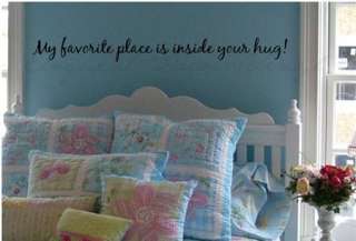INSIDE YOUR HUG Vinyl wall words decal/quote/sticker  