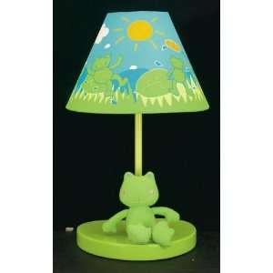   Designed Wood Bedroom Lamp with Frog on Base