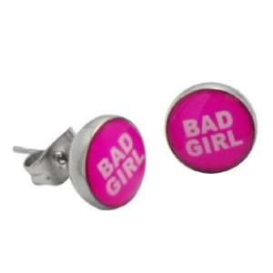  Bad Girl Logo Earrings   6mm   Sold as a Pair Jewelry