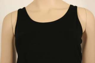 118 EILEEN FISHER RAYON STRETCH BLACK SCOOP TANK TOP S  