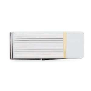   Silver Hinged Money Clip with Gold Polish Accent SZUL Jewelry