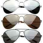 Extra Large Full Metal Thin Frame Oversize Mirrored Aviator Sunglasses 