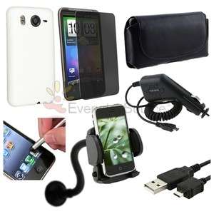  +Car Charger+USB Cable+Stylus+Mount+Privacy LCD For HTC Inspire 4G