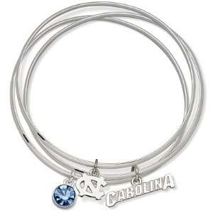  University of North Carolina Triple Bangle Bracelet/Chrome 