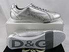   GABBANA Silver D&G Monogram Athletic Leather Shoes Sneakers 45/ 11