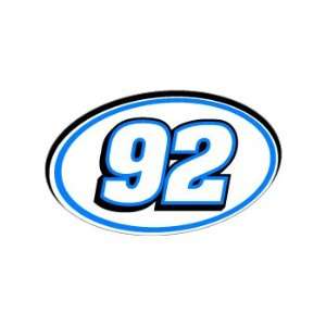  92 Number Jersey Nascar Racing   Blue   Window Bumper 