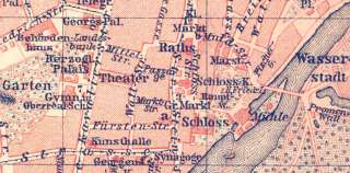 GERMANY Dessau. Old Vintage City Map Plan.1910  