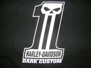 HARLEY DAVIDSON SHIRT #1 AND SKULL dark custom M L XL  
