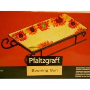Pfaltzgraff Evening Sun Sled Tray & Wrought Iron Stand  