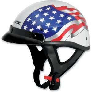    AFX FX 70 Open Face Helmet   White Flag   Medium Automotive