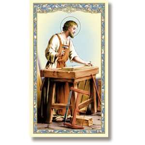  Saint Joseph the Worker Holy Card Fully Laminated 