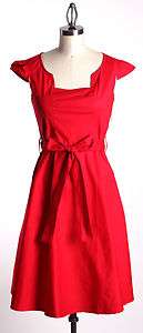 50s Vintage Classic Red All Sizes Pinup Belt Swing Dress Rockabilly 