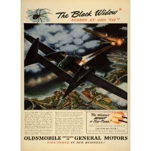   War Production Black Widow Fighter Plane   Original Print Ad Home