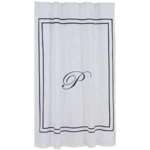   Monogrammed P Brushed Polyester Shower Curtain