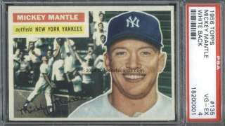 1956 Topps 135 WB Mickey Mantle PSA 4 (0001)  