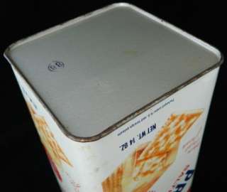 14oz Nabisco Old Tin Can Box Saltine Crackers Premium Vintage Antique 