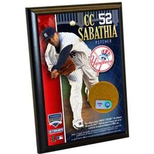  CC Sabathia Plaque with Used Game Dirt   4x6 Patio, Lawn 