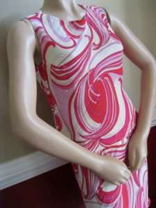 Lapis HOT PINK 2 piece Dress Skirt Top Small 4 6 Swirls  