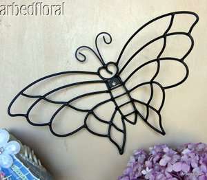 Butterfly Wrought Iron Wall Plaque Grille Metal Garden Decor Hanging 