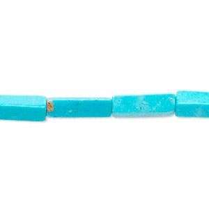  #842 Chalk turquoise beads (dyed/stabilized), blue, 13x4mm 