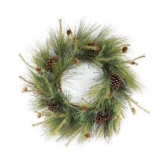 Melrose Mixed Short and Long Needle Wispy Pine Wreath, 24 Inch