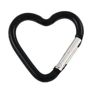Como Camping Spring Clip Mini Heart Carabiner Hook Keychain Black 2 
