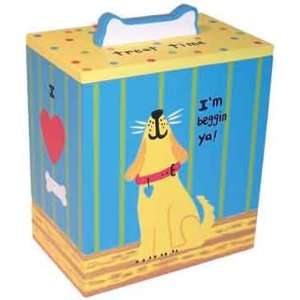  Tatutina Wood Adorably Designed Yellow Dog Treat Box Pet 