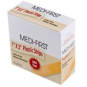  Medi First 1 x 3 Plastic Bandage Strip 100/Box Health 
