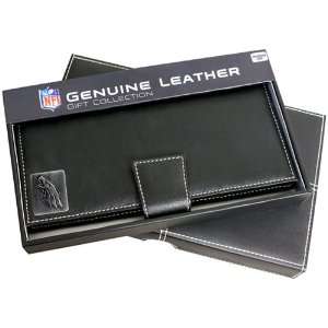 Philadelphia Eagles Leather Checkbook Holder With Metal Logo  
