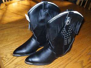 NEW DINGO WESTERN YOUTH SHOW BOOTS, BLACK SIZE 3.5 D  