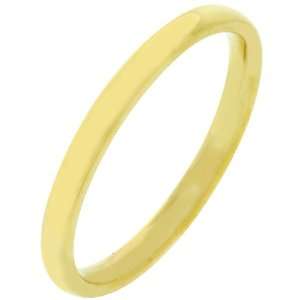  14k Yellow Gold Plated Stainless Steel Wedding Band Size 6 