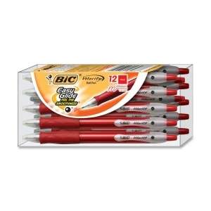 BIC Velocity Ballpoint Pen;InkBlue,Black,Red BarrelTranslucent BU,BK 