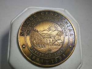 NEVADA Centennial Year Service Club Coin 1864 1964 UNC  