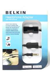   ADAPTER ADD VOLUME CONTROL & MICROPHONE MADE FOR IPOD IPHONE  