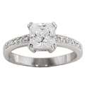14k White Goldplated Princess CZ Bridal inspired Ring