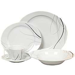 Ritz Black and White 20 piece Dinnerware Set (Service for Four 