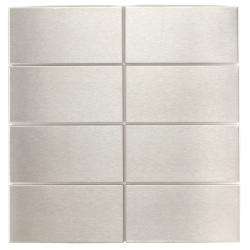 Brushed Silver 3x6 inch Metal Wall Tiles K 446 (Case of 88 