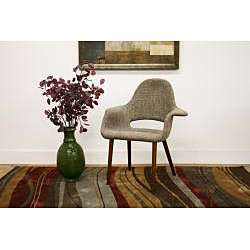   Taupe Twill Mid Century Style Accent Chairs (Set of 2)  