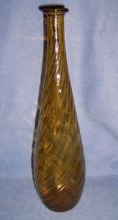 16 very tall skinny AMBER pressed glass VASE bottle  