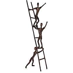 Aluminum Children Climbing on Ladder Sculpture  