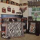 Baby Boutique   Brown Zebra 15 Boy Girl Crib Nursery Bedding Set